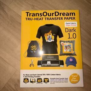 TransOurDream Dark 1.0 Tru-Heat Transfer Paper Inkjet Printer Dark Fabric TCD-7